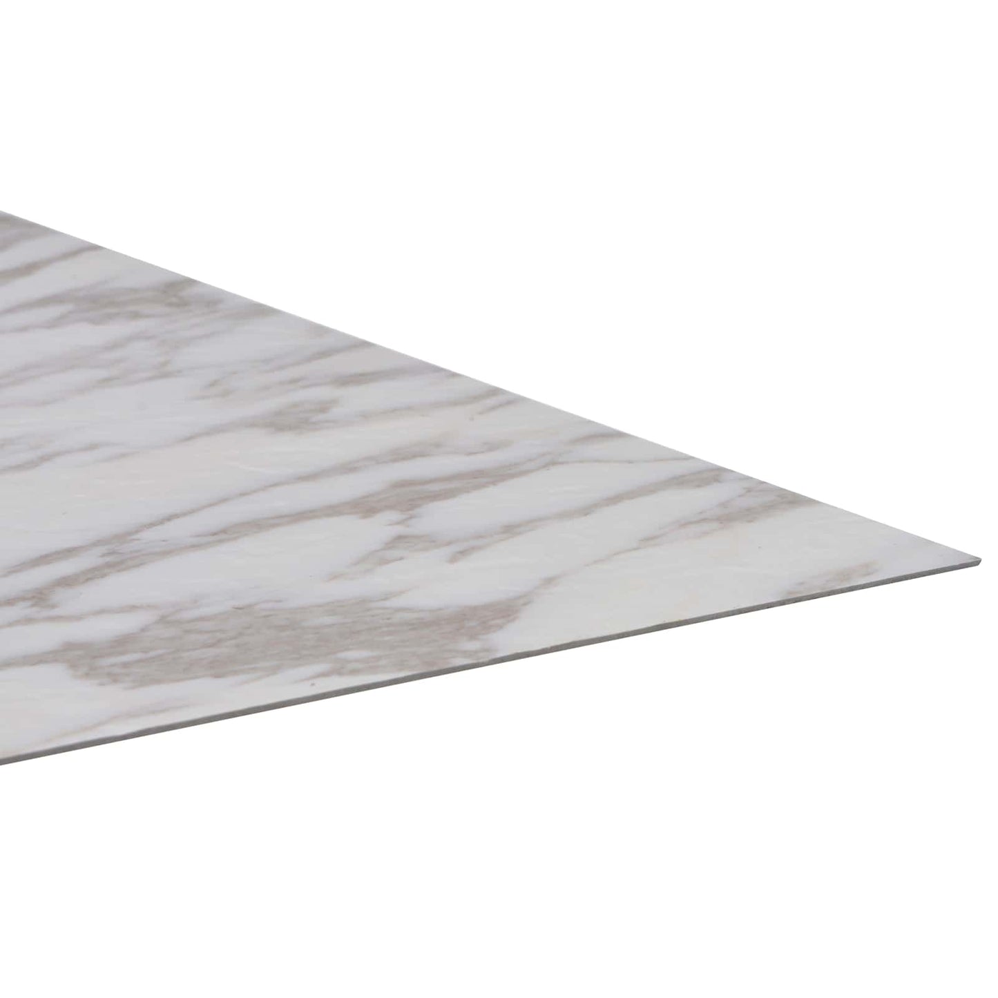 Gulvplanker Hvid marmor 5,11 m² 55 stk. PVC
