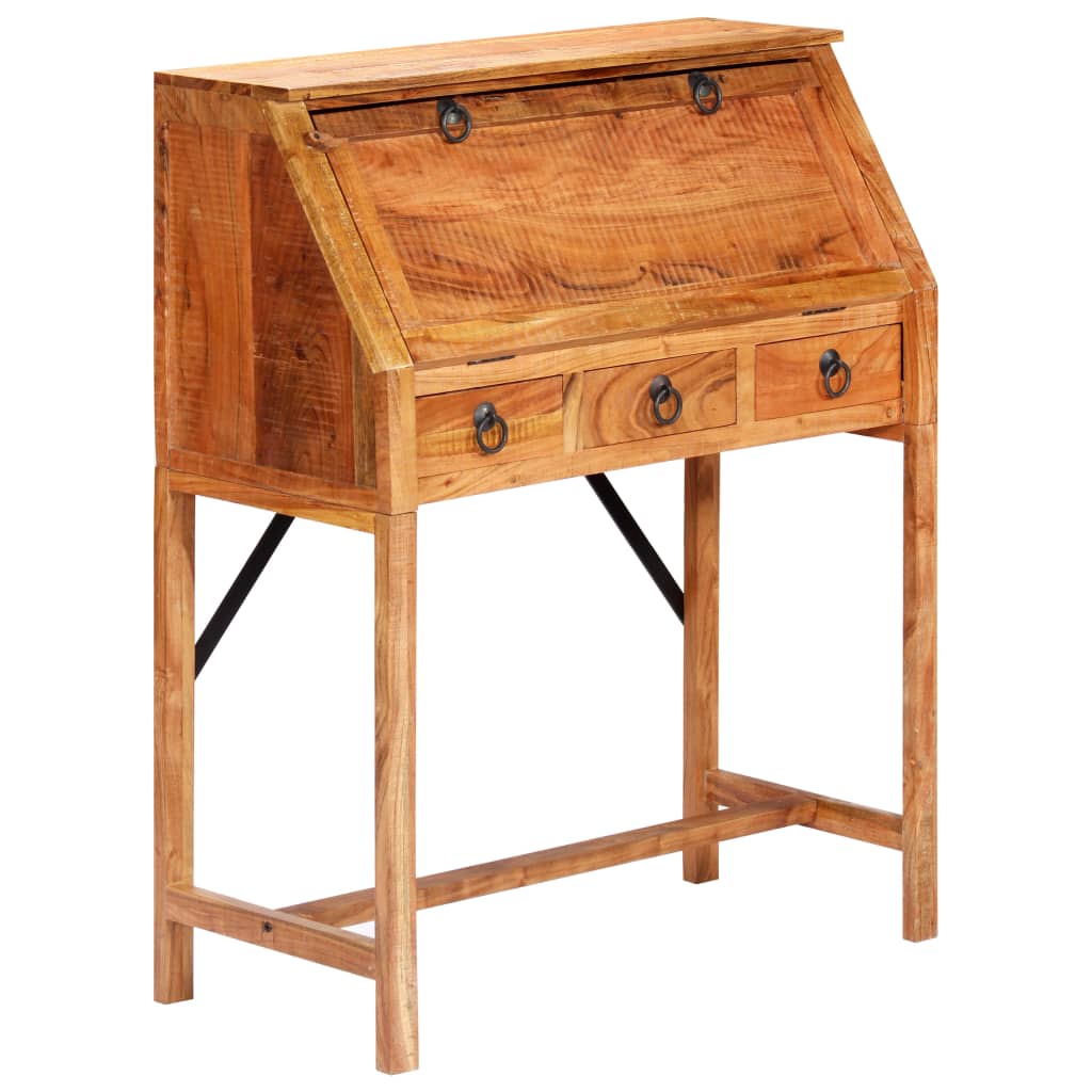 skrivebord massivt akacietræ 90 x 40 x 107 cm