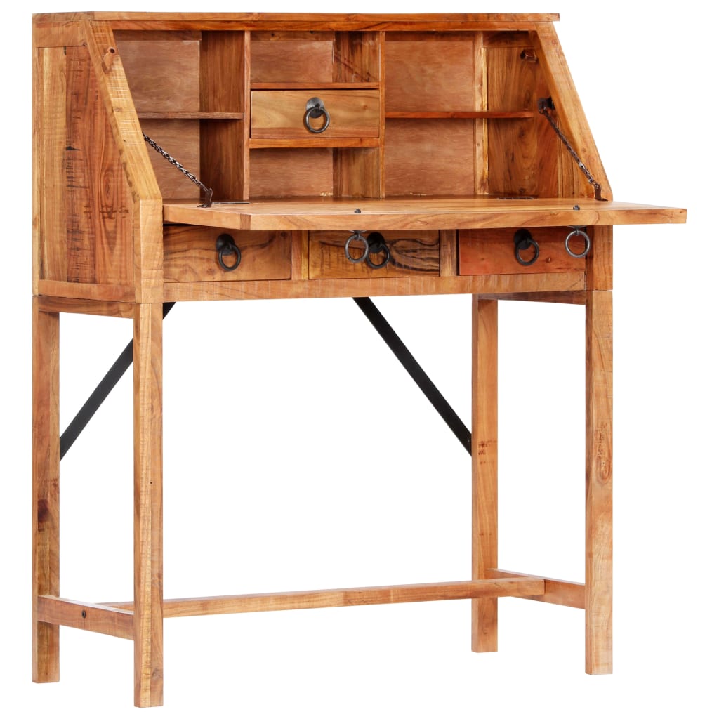 skrivebord massivt akacietræ 90 x 40 x 107 cm