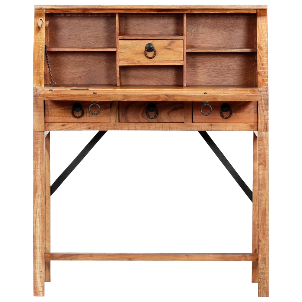 skrivebord massivt akacietræ 90 x 40 x 107 cm
