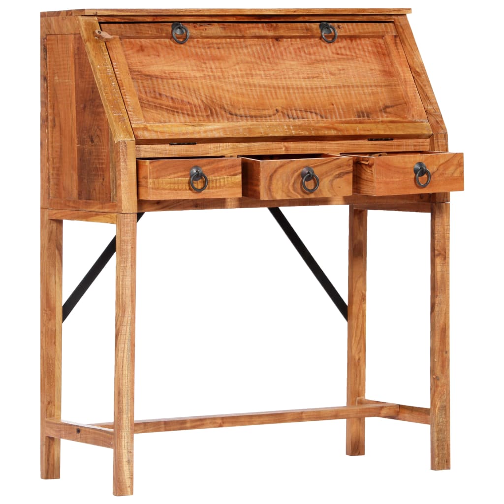 skrivebord massivt akacietræ 90 x 40 x 107 cm