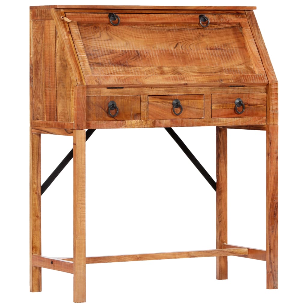 skrivebord massivt akacietræ 90 x 40 x 107 cm