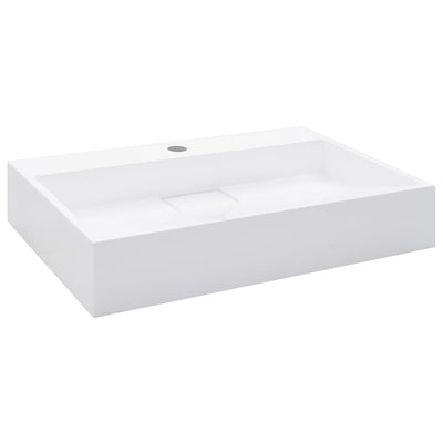 håndvask 60 x 38 x 11 cm mineralstøbt/marmorstøbt hvid