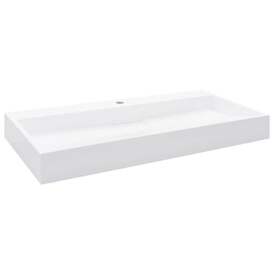 håndvask 100 x 46 x 11 cm mineralstøbt/marmorstøbt hvid