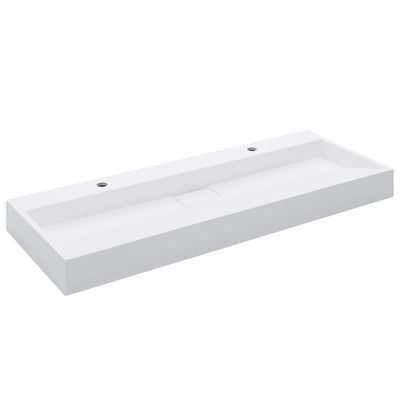 håndvask 120 x 46 x 11 cm mineralstøbt/marmorstøbt hvid