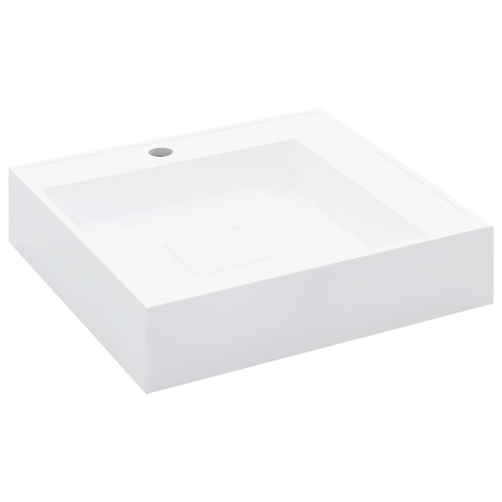 håndvask 50 x 50 x 12,3 cm mineralstøbt/marmorstøbt hvid