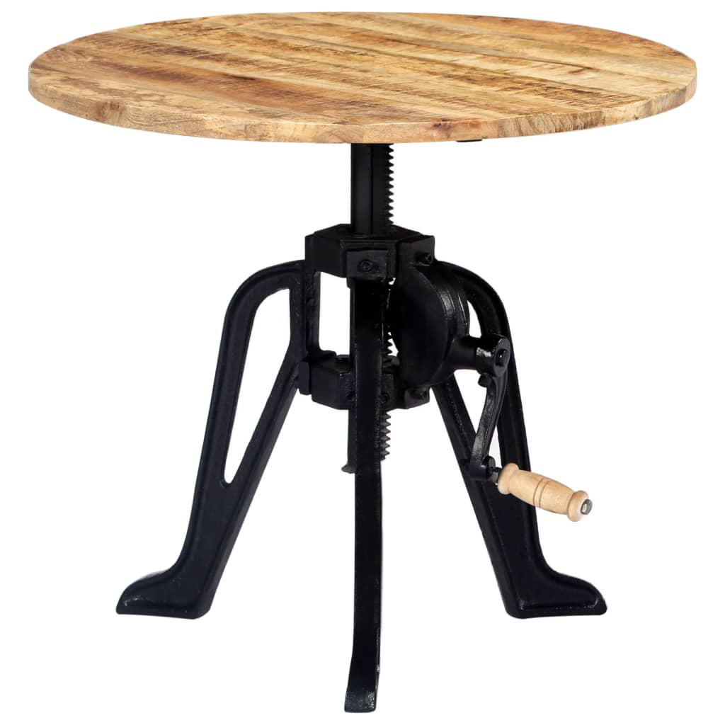 sidebord 60 x (46-63) cm massivt mangotræ og støbejern