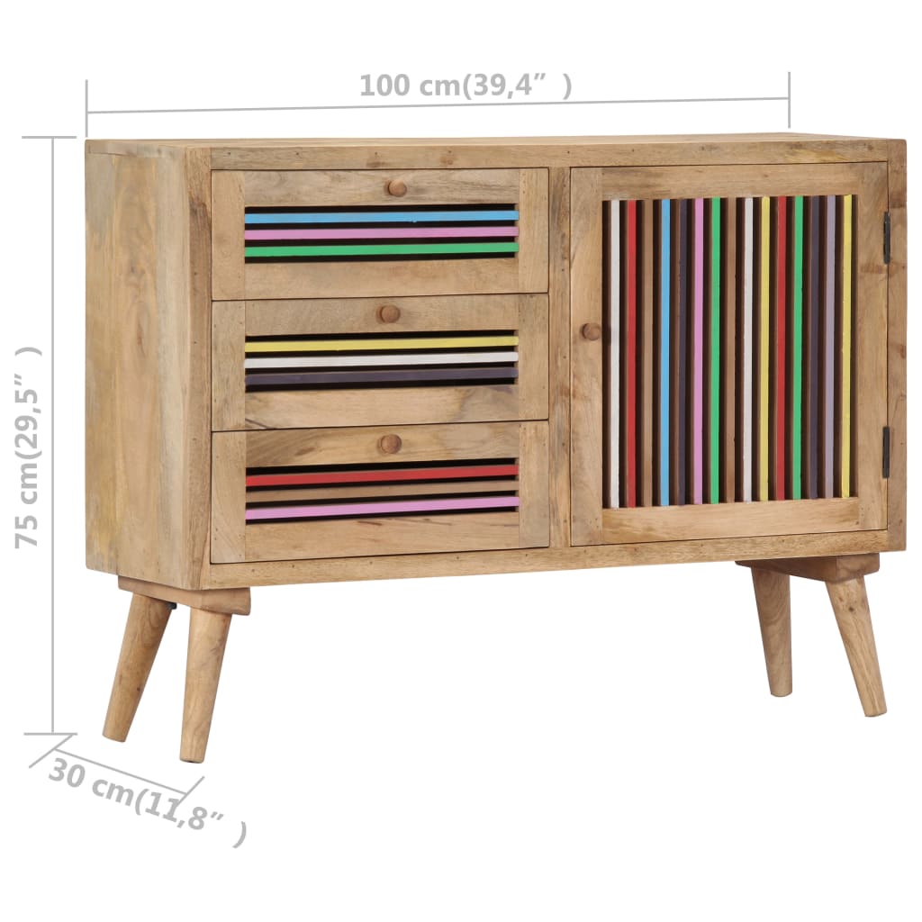 skænk 100x30x75 cm massivt mangotræ