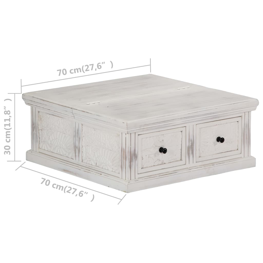 sofabord 70x70x30 cm massivt mangotræ