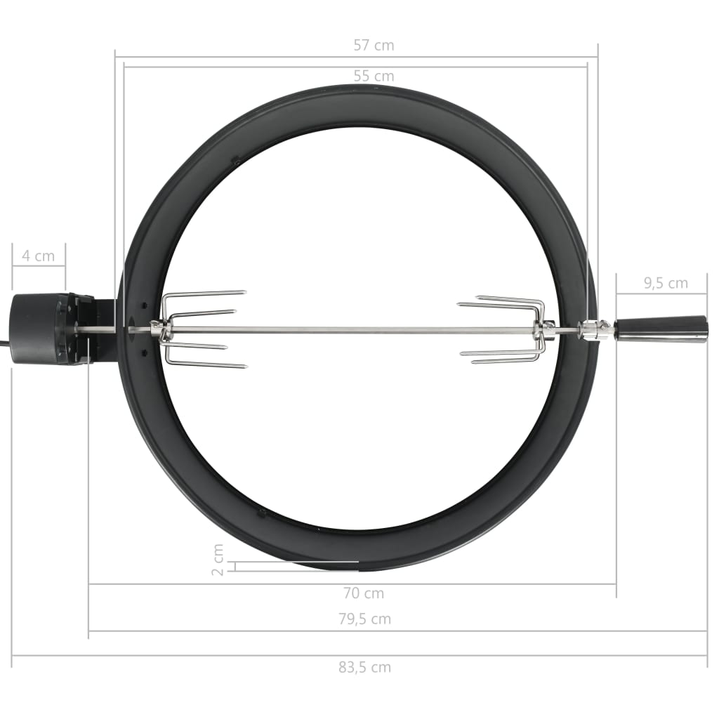 ringsæt til grill-rotisserie 57 cm sort