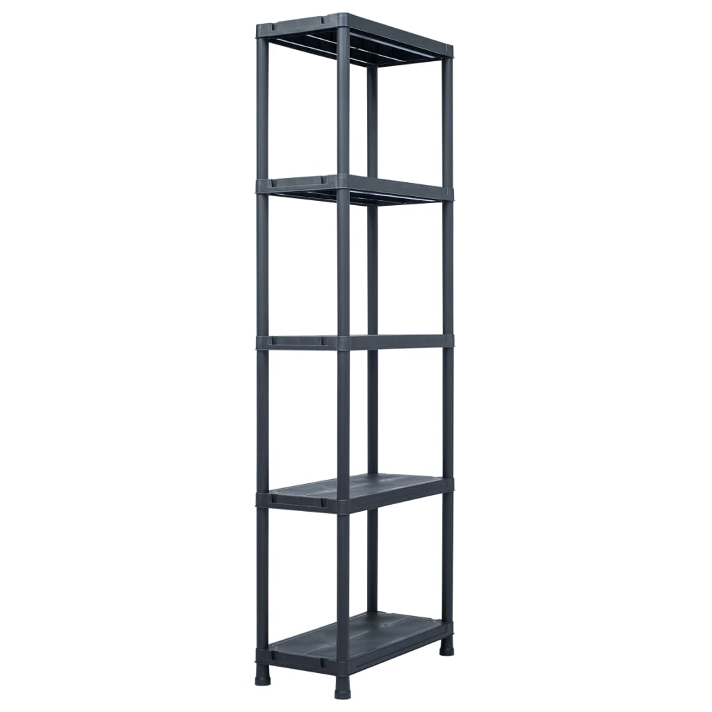 opbevaringsreoler 2 stk. 125 kg 60 x 30 x 180 cm plastik sort