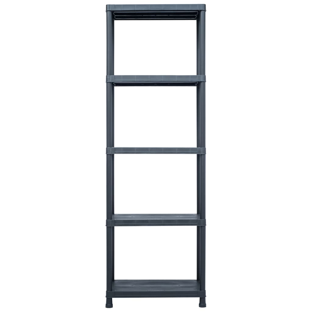 opbevaringsreoler 2 stk. 125 kg 60 x 30 x 180 cm plastik sort