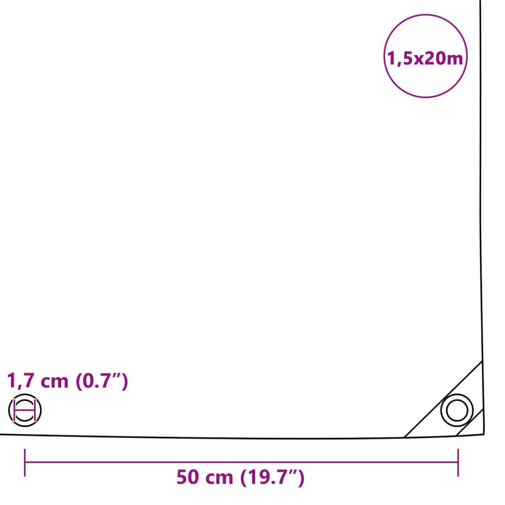 presenning 650 g/m² 1,5 x 20 m grøn