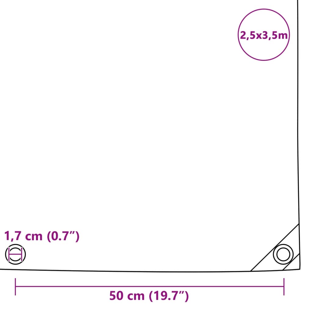 presenning 650 g/m² 2,5 x 3,5 m hvid