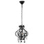 loftlampe med perler rund E14 sort