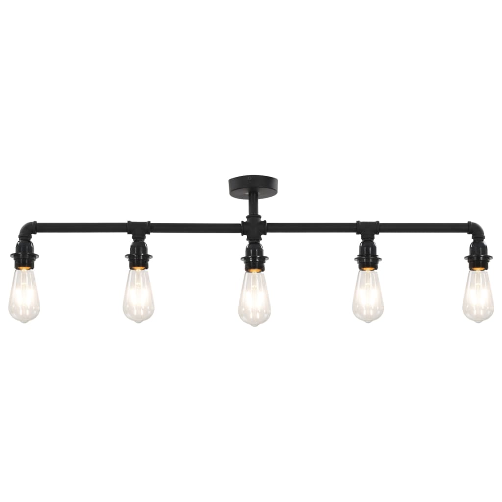 loftlampe 5 x E27-pærer sort