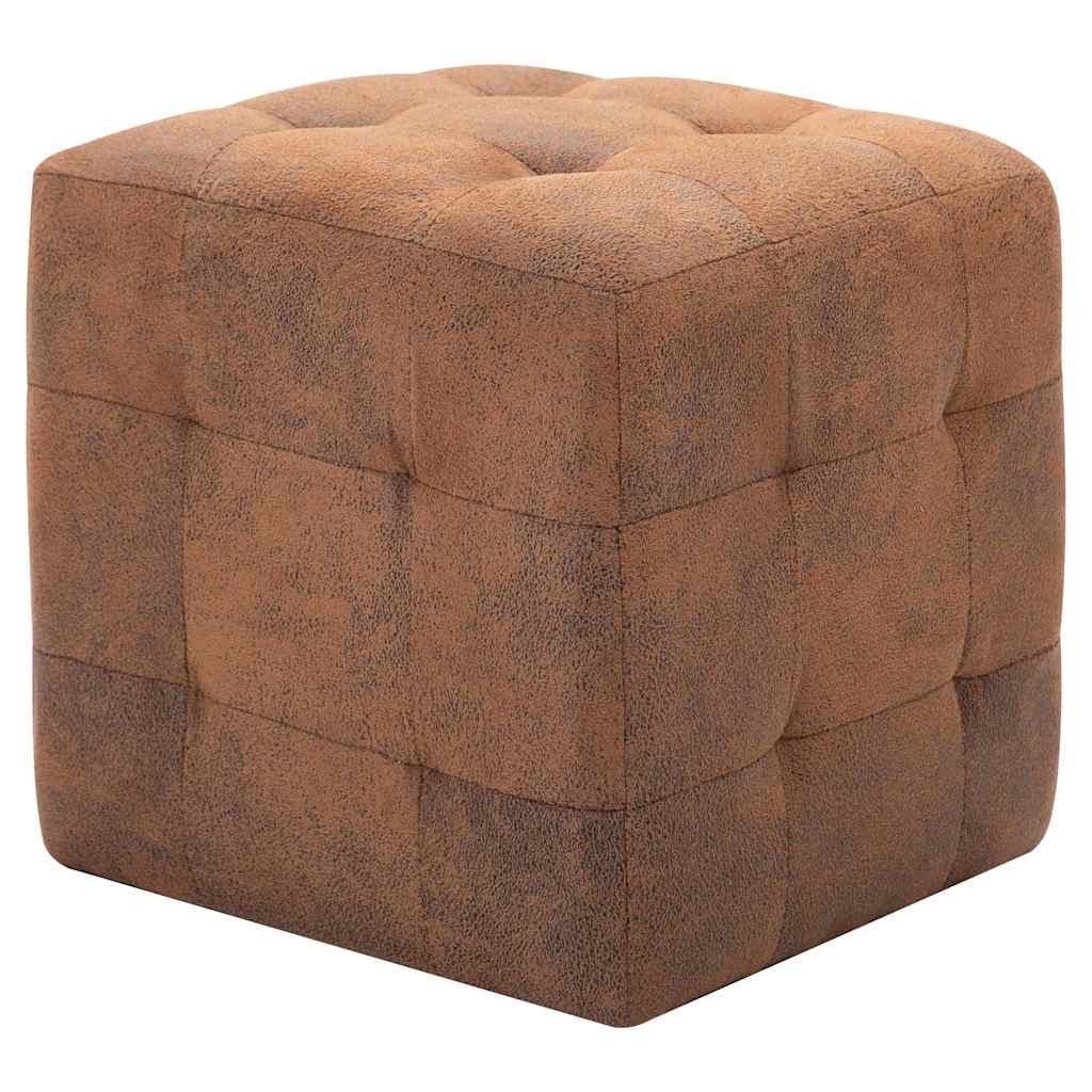 sengeskabe 2 stk. 30 x 30 x 30 cm imiteret ruskind brun