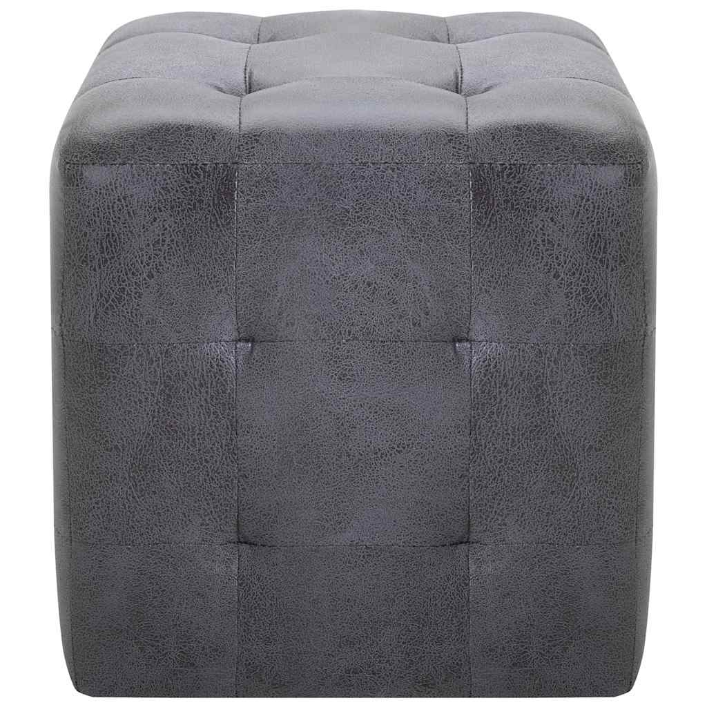 sengeskabe 2 stk. 30 x 30 x 30 cm imiteret ruskind grå