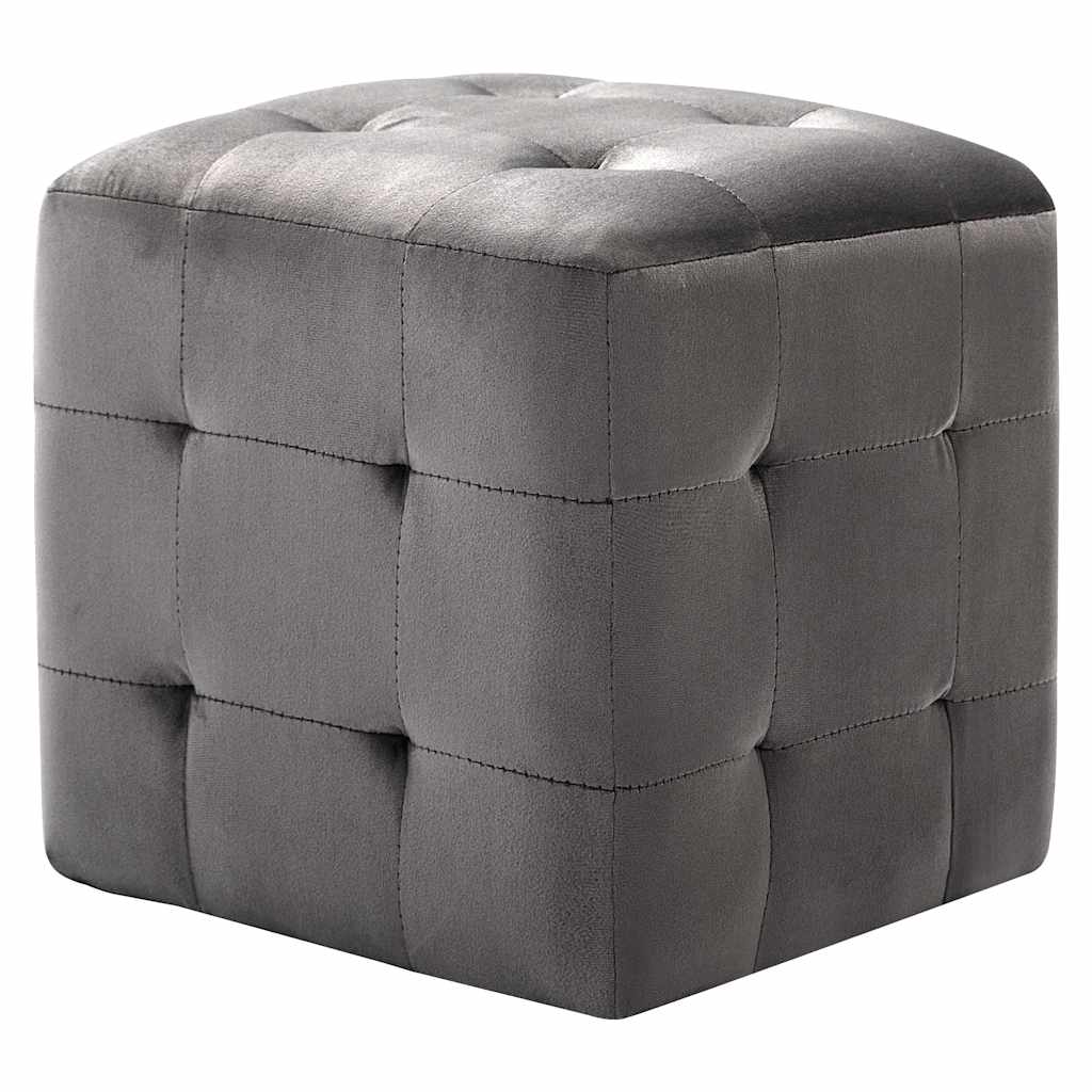 sengeskabe 2 stk. 30 x 30 x 30 cm fløjlsstof grå