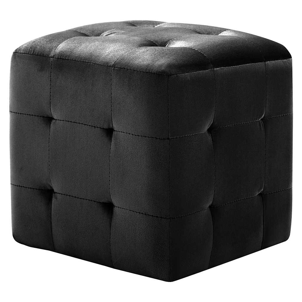 sengeskabe 2 stk. 30 x 30 x 30 cm fløjlsstof sort