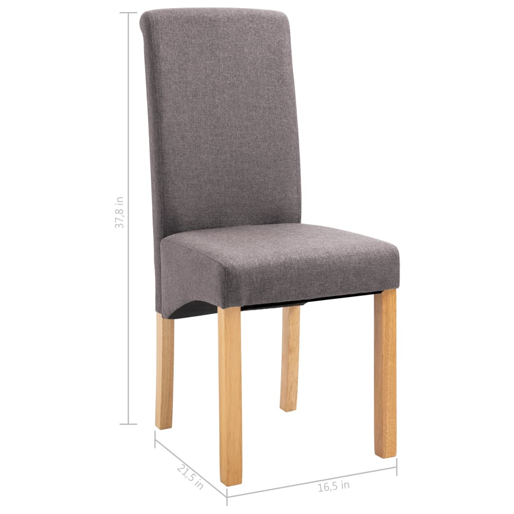 spisebordsstole 4 stk. stof gråbrun