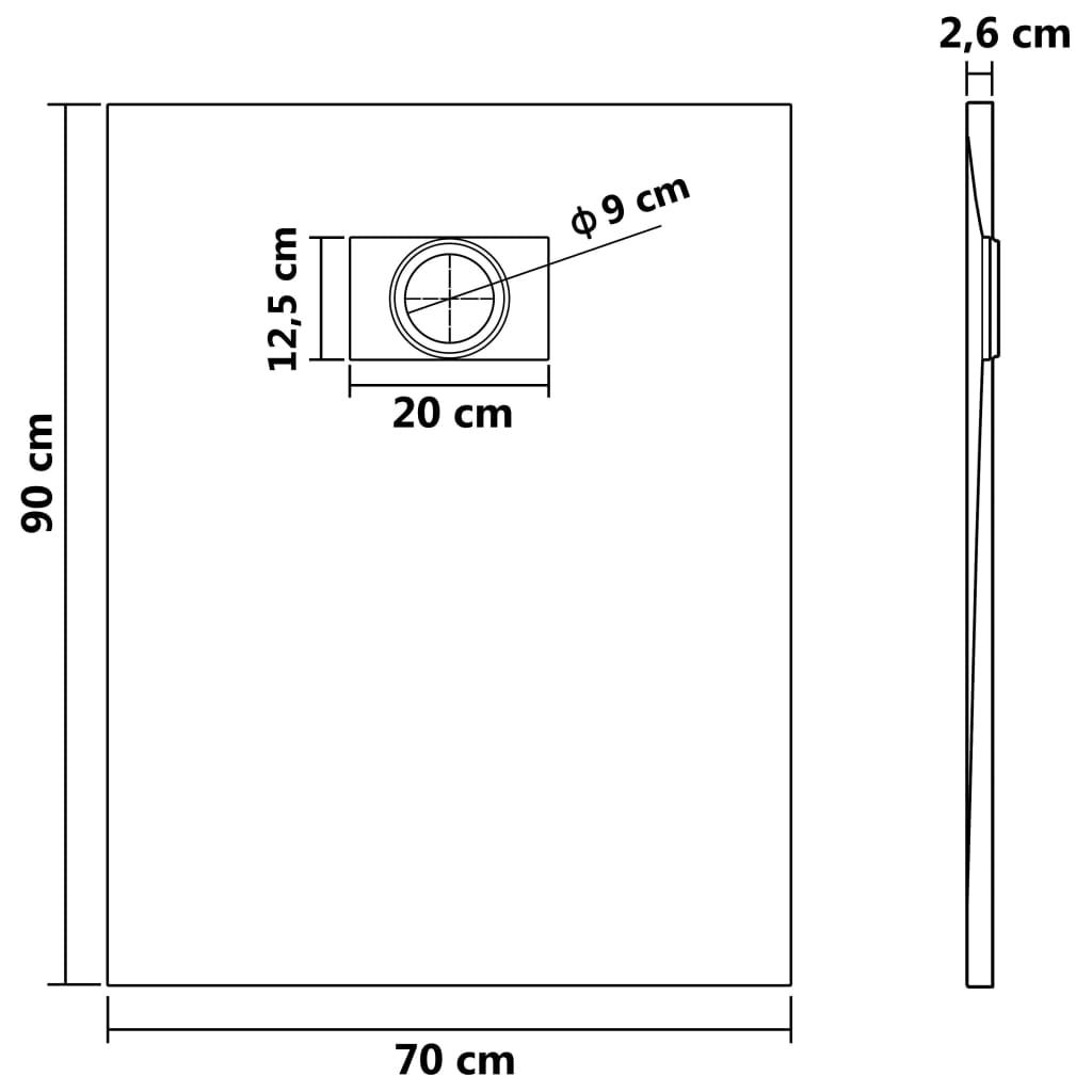 brusekar SMC 90 x 70 cm sort