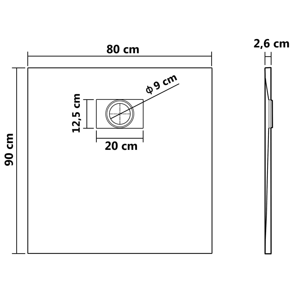 brusekar SMC 90 x 80 cm sort
