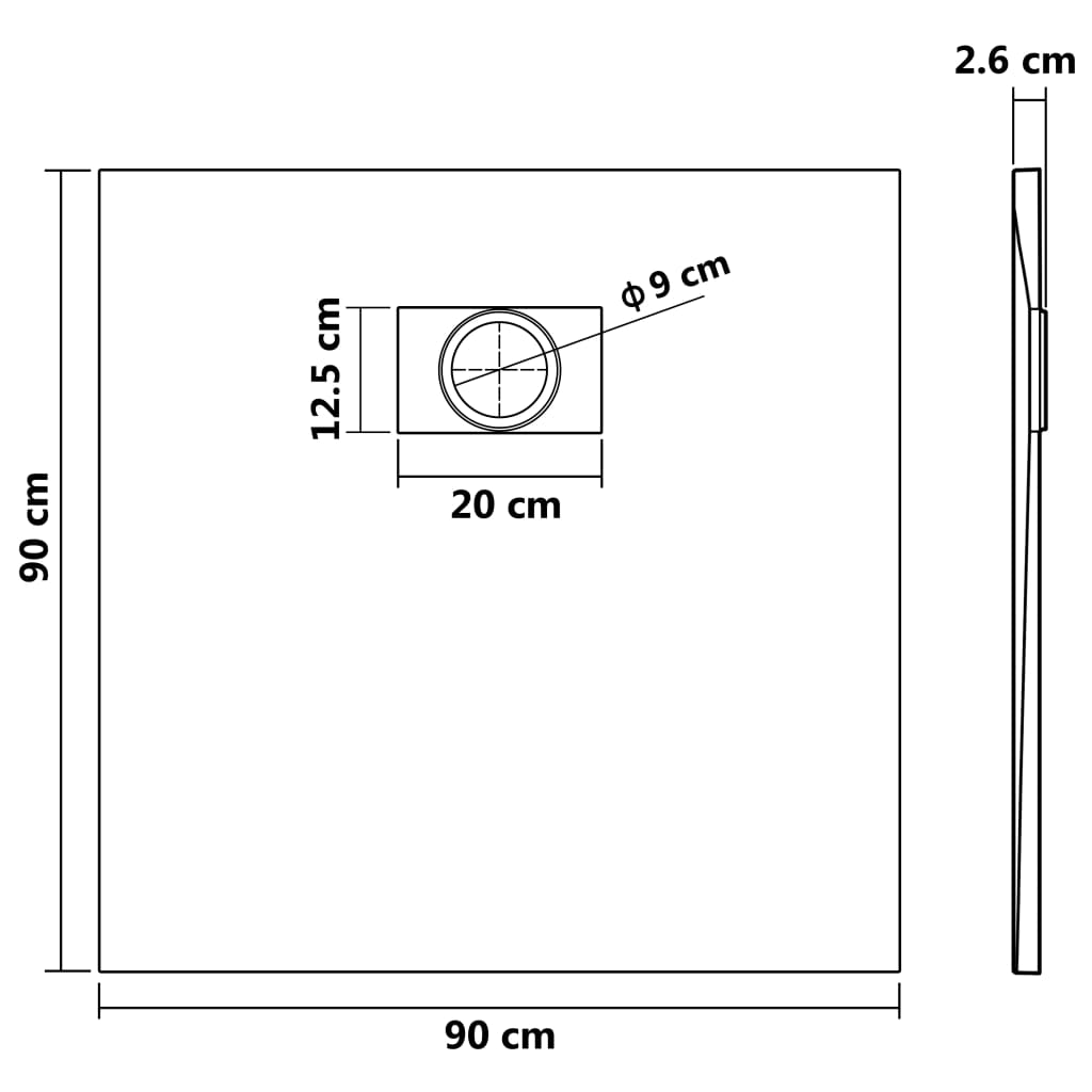 brusekar SMC 90 x 90 cm sort