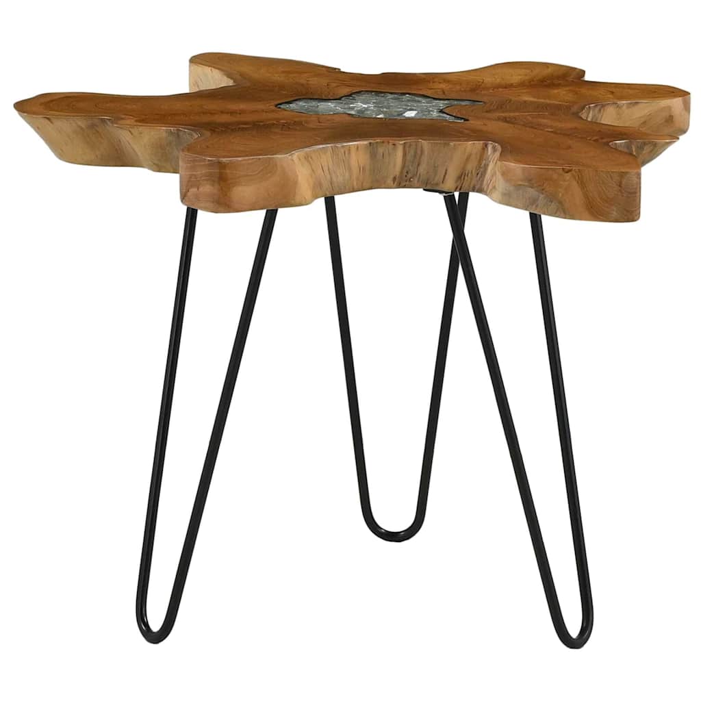 sofabord 70 x 45 cm massiv teaktræ og polyresin