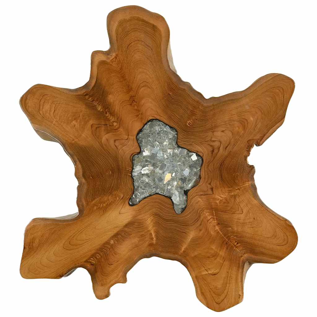 sofabord 70 x 45 cm massiv teaktræ og polyresin