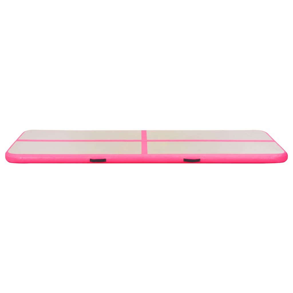 oppustelig gymnastikmåtte med pumpe 700 x 100 x 10 cm PVC Pink