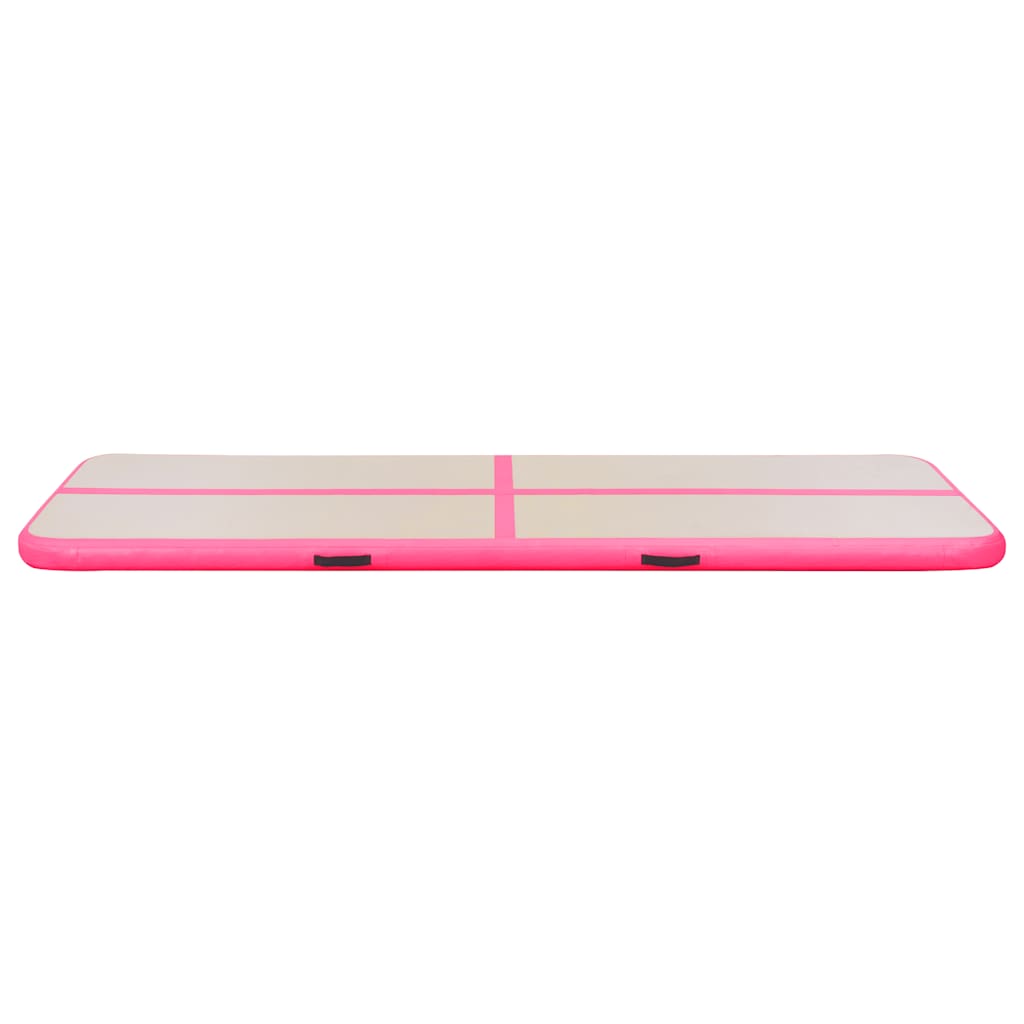 oppustelig gymnastikmåtte med pumpe 800 x 100 x 10 cm PVC Pink