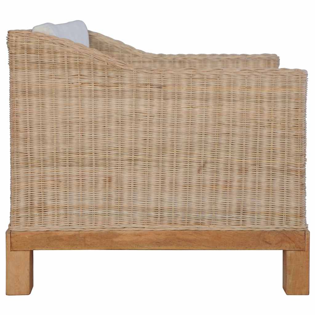 lænestol med hynder naturlig rattan