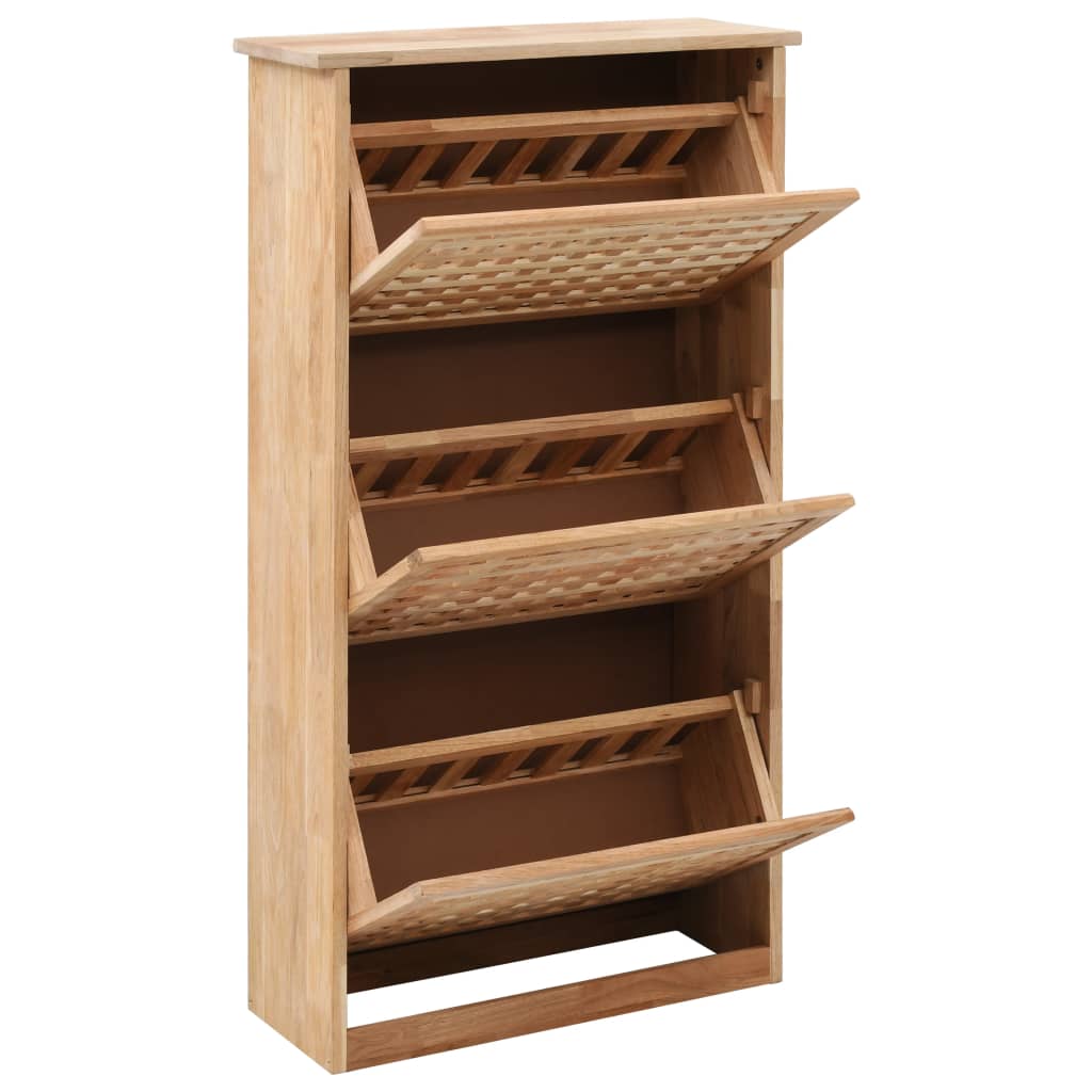 skoskab 55x20x104 cm massivt valnøddetræ