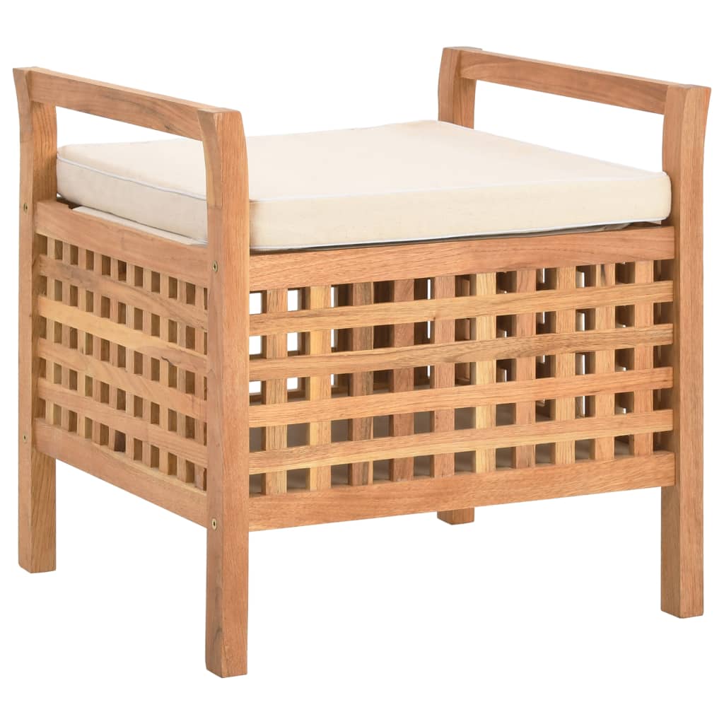 opbevaringsbænk 49 x 48 x 49 cm massivt valnøddetræ