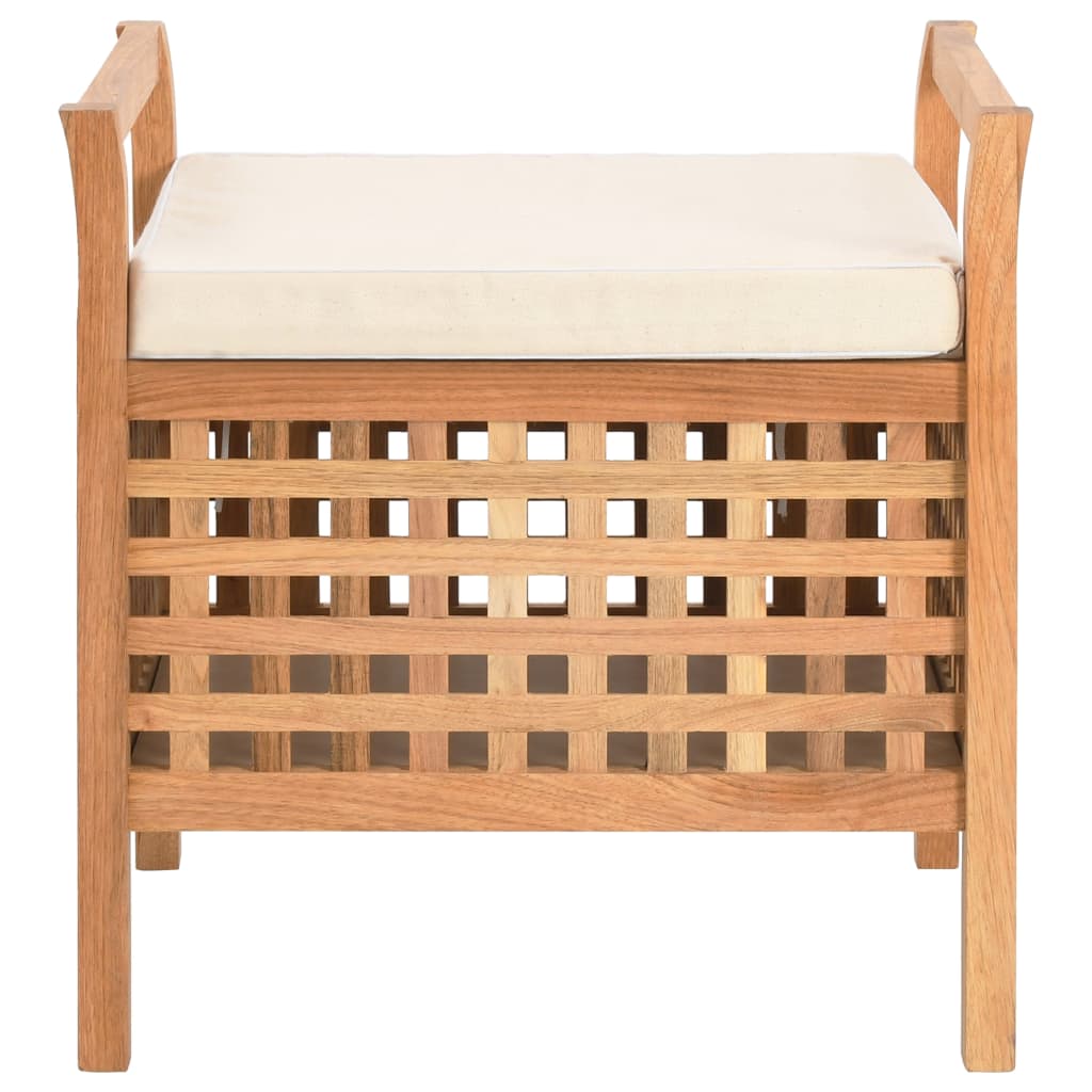 opbevaringsbænk 49 x 48 x 49 cm massivt valnøddetræ