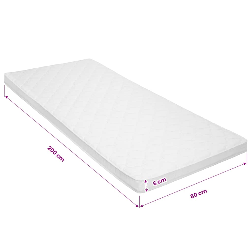 topmadras 80 x 200 cm koldskum æggebakke 6 cm