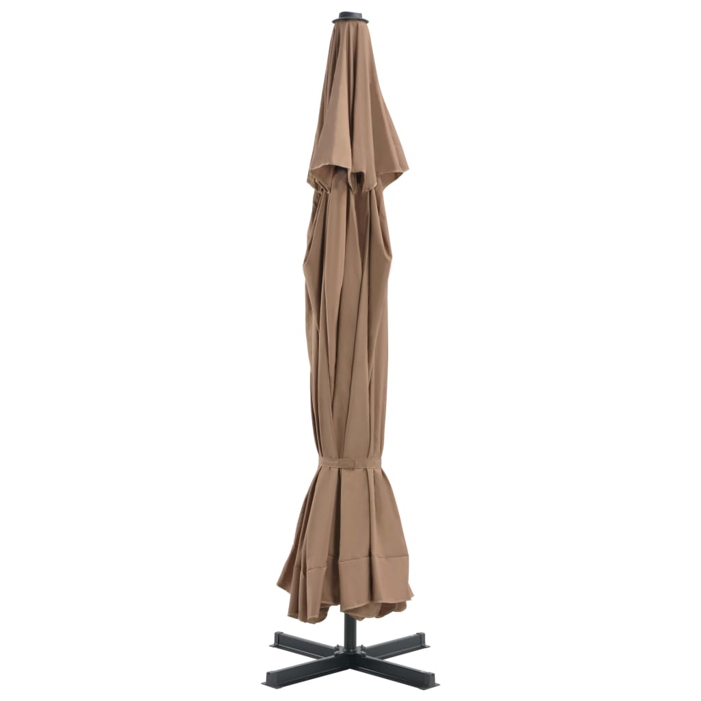 haveparasol m. transportabel fod gråbrun
