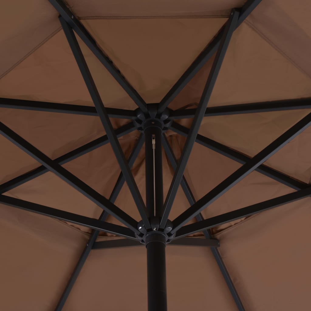 haveparasol m. transportabel fod gråbrun