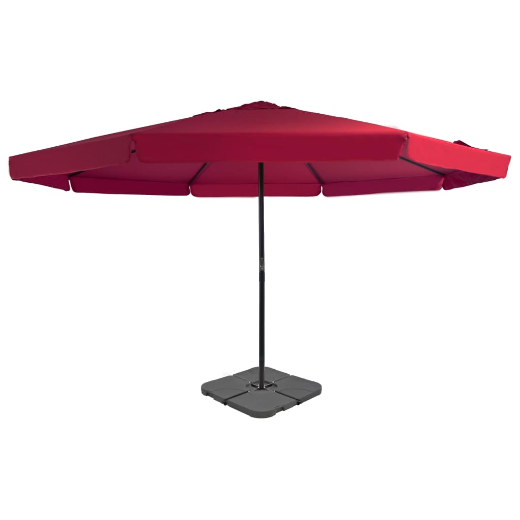 haveparasol m. transportabel fod rød