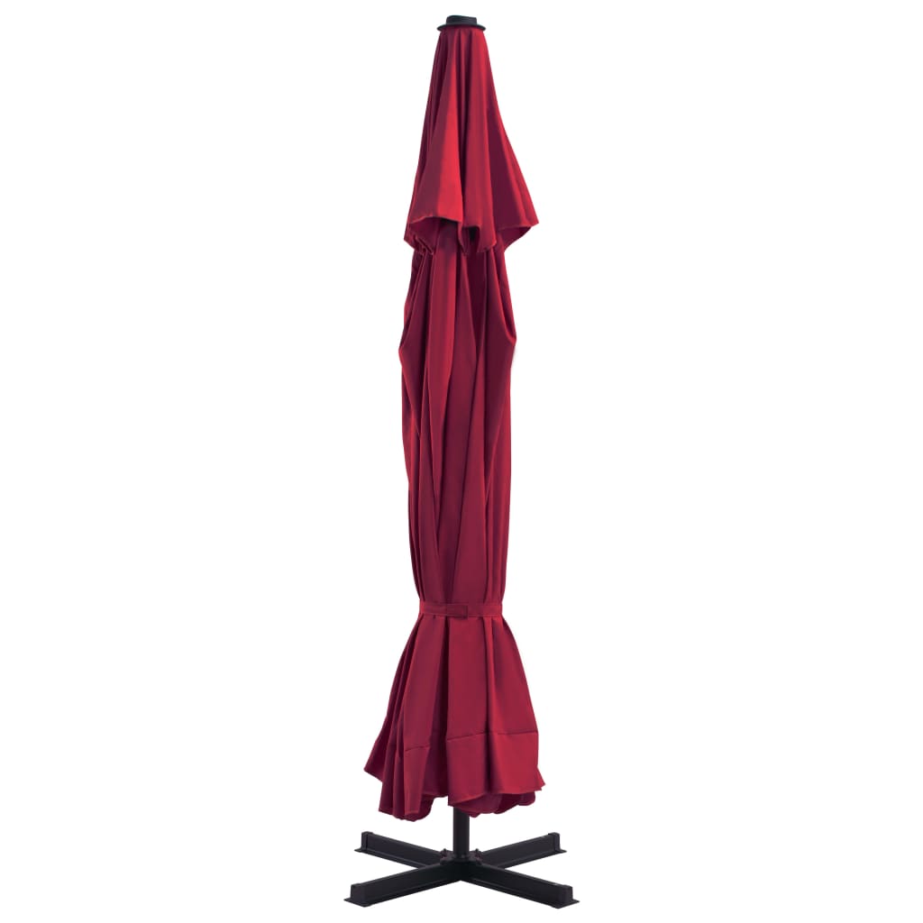 haveparasol m. transportabel fod rød