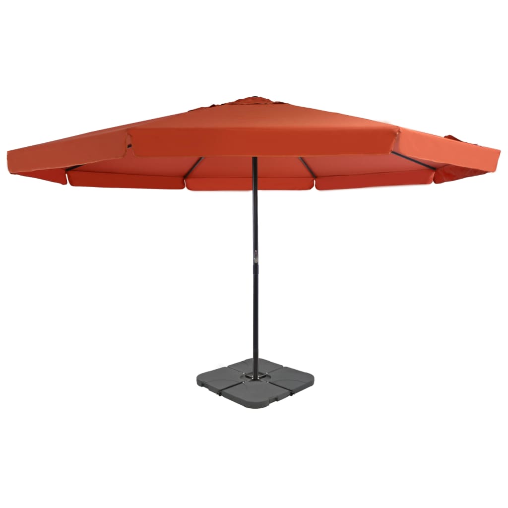 haveparasol m. transportabel fod terrakotta