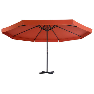 haveparasol m. transportabel fod terrakotta
