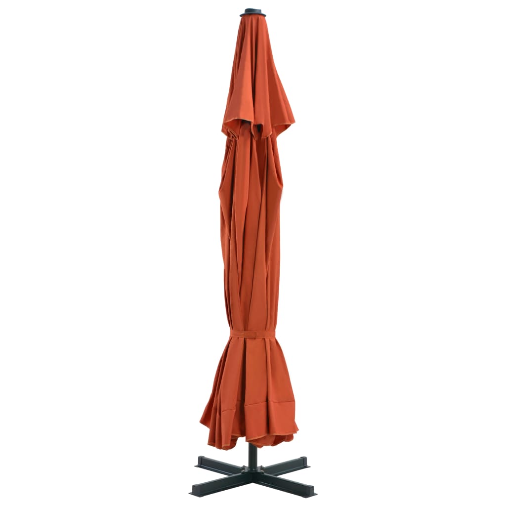 haveparasol m. transportabel fod terrakotta