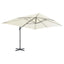 haveparasol m. transportabel fod sandfarvet