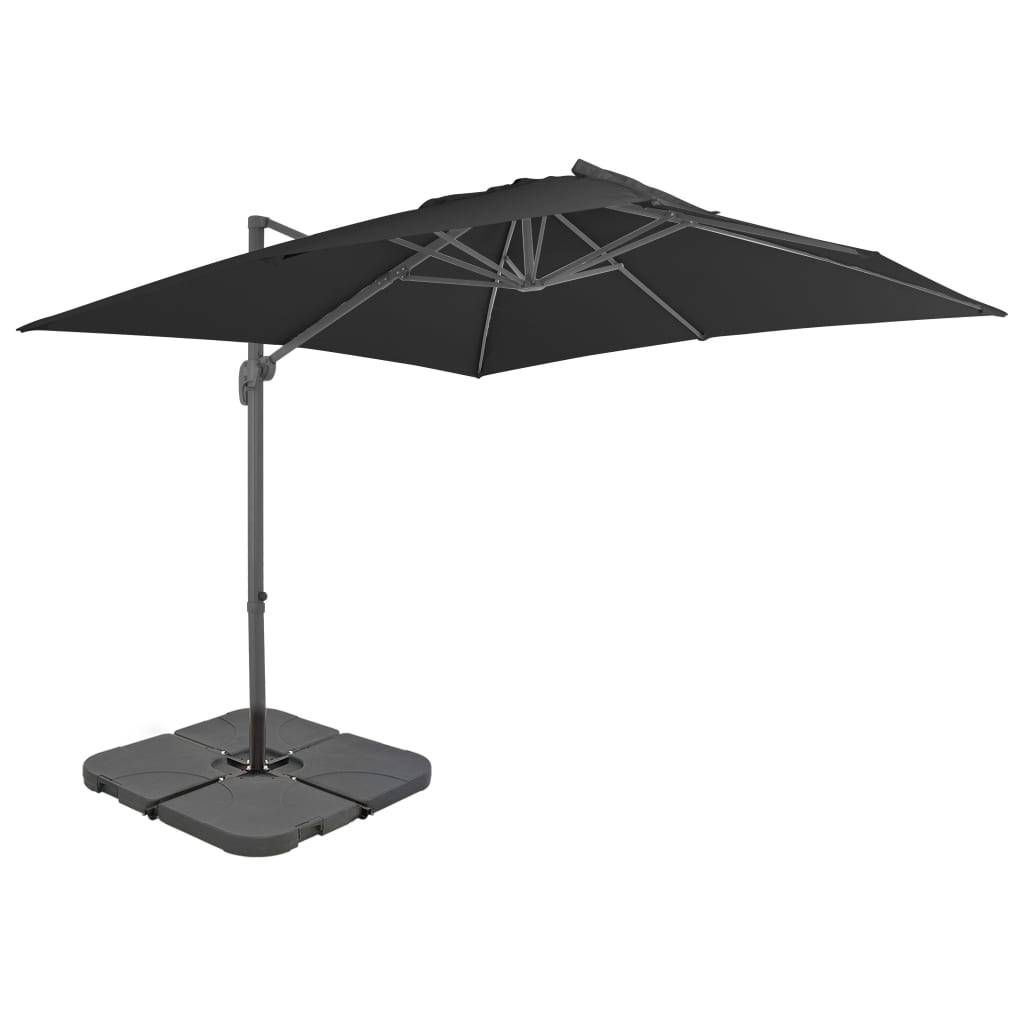 haveparasol m. transportabel fod antracitgrå