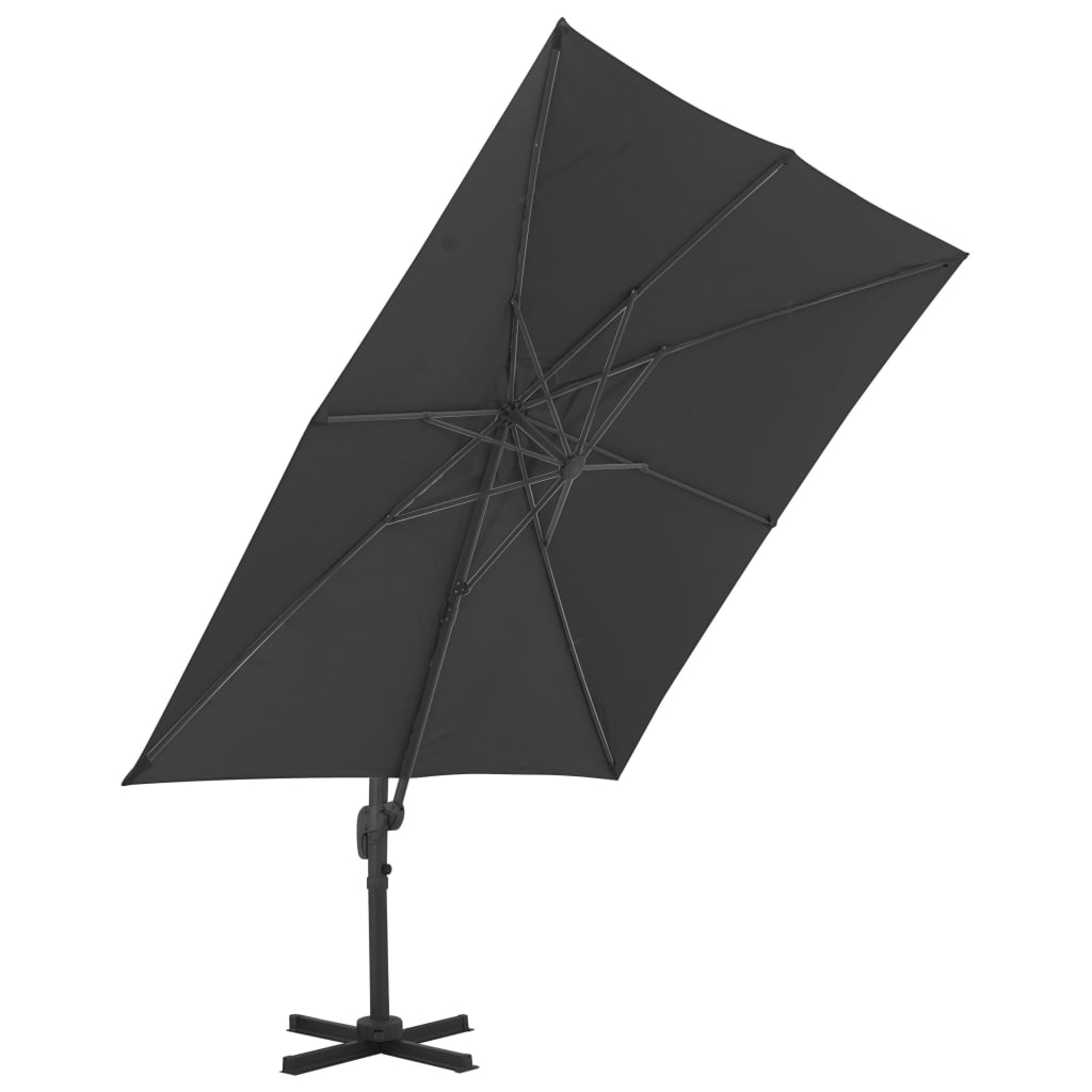 haveparasol m. transportabel fod antracitgrå