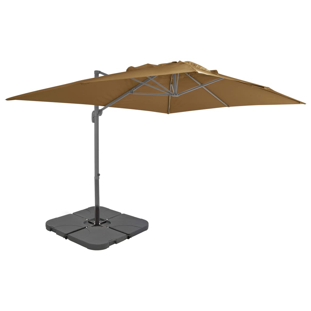 haveparasol m. transportabel fod gråbrun