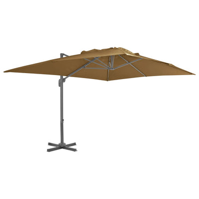 haveparasol m. transportabel fod gråbrun