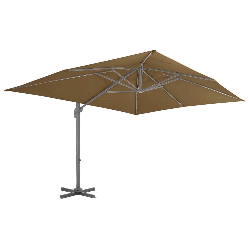 haveparasol m. transportabel fod gråbrun